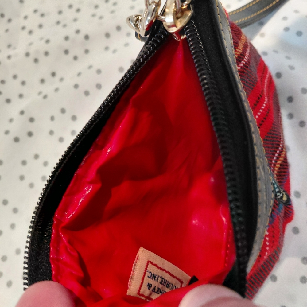 Dooney & Bourke Red Tartan Wool Wristlet - Picture 4 of 4
